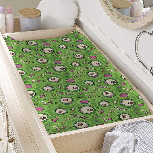 Green Zombie Pattern Print Changing Pad Cover