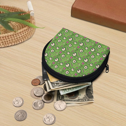 Green Zombie Pattern Print Coin Purse