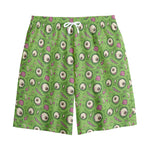 Green Zombie Pattern Print Cotton Shorts