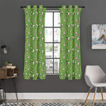 Green Zombie Pattern Print Curtain