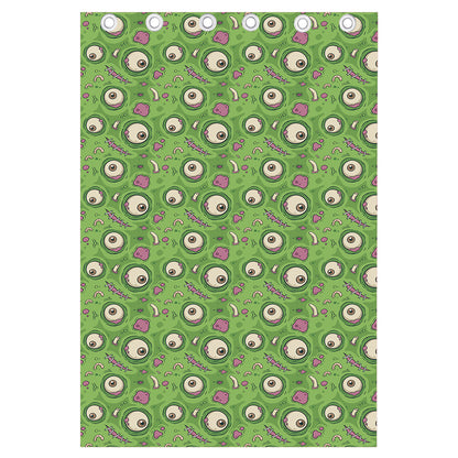 Green Zombie Pattern Print Curtain