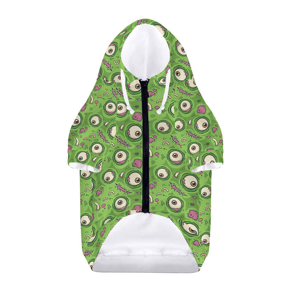 Green Zombie Pattern Print Dog Zip Up Hoodie