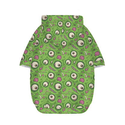 Green Zombie Pattern Print Dog Zip Up Hoodie