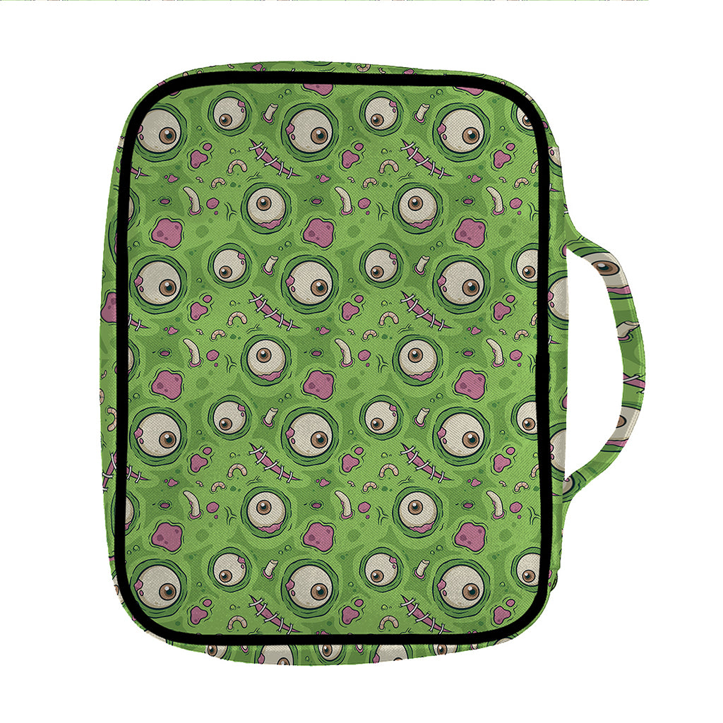 Green Zombie Pattern Print Front Pocket Bible Bag