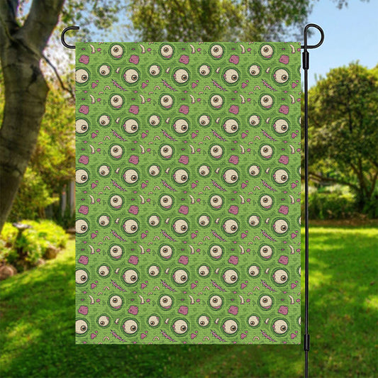 Green Zombie Pattern Print Garden Flag