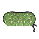 Green Zombie Pattern Print Glasses Case