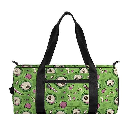 Green Zombie Pattern Print Gym Bag