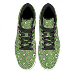 Green Zombie Pattern Print High Top Leather Sneakers