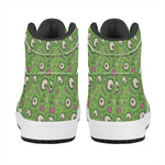 Green Zombie Pattern Print High Top Leather Sneakers