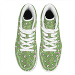 Green Zombie Pattern Print High Top Leather Sneakers