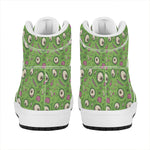 Green Zombie Pattern Print High Top Leather Sneakers