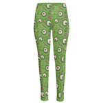 Green Zombie Pattern Print High-Waisted Pocket Leggings