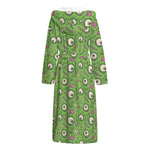 Green Zombie Pattern Print Hooded Bathrobe
