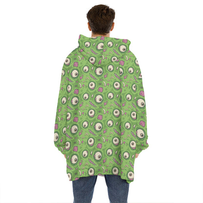 Green Zombie Pattern Print Hoodie Blanket