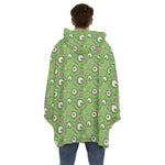 Green Zombie Pattern Print Hoodie Blanket