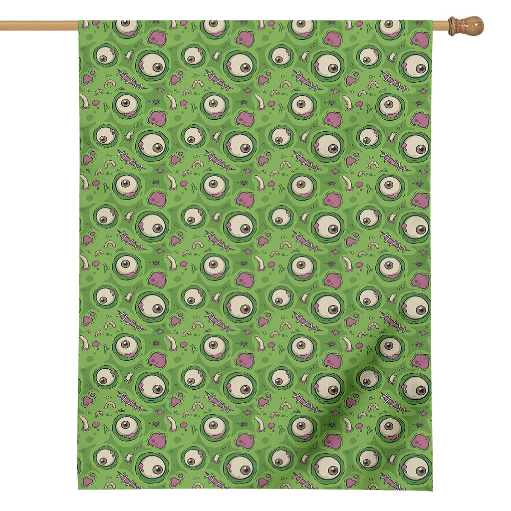 Green Zombie Pattern Print House Flag