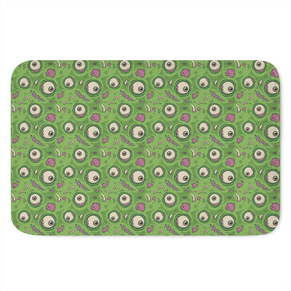 Green Zombie Pattern Print Indoor Door Mat