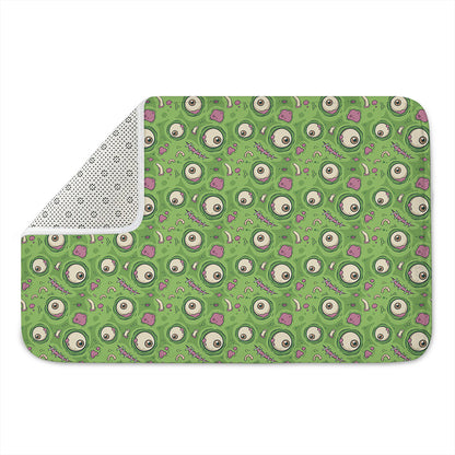 Green Zombie Pattern Print Indoor Door Mat