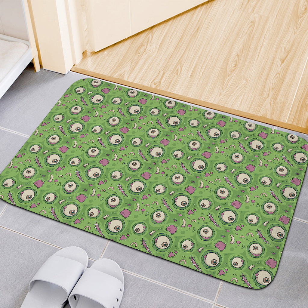 Green Zombie Pattern Print Indoor Door Mat