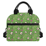 Green Zombie Pattern Print Insulated Lunch Bag