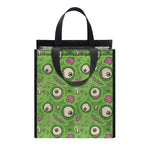 Green Zombie Pattern Print Insulated Lunch Tote