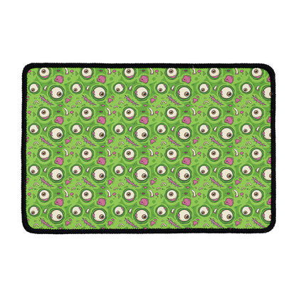 Green Zombie Pattern Print Kitchen Mat