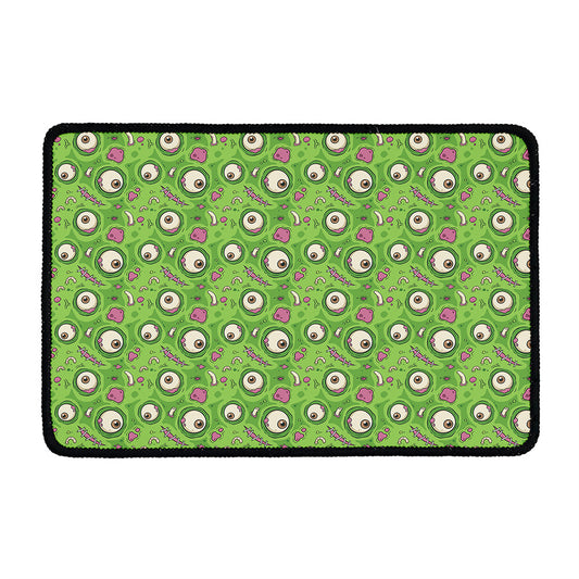 Green Zombie Pattern Print Kitchen Mat