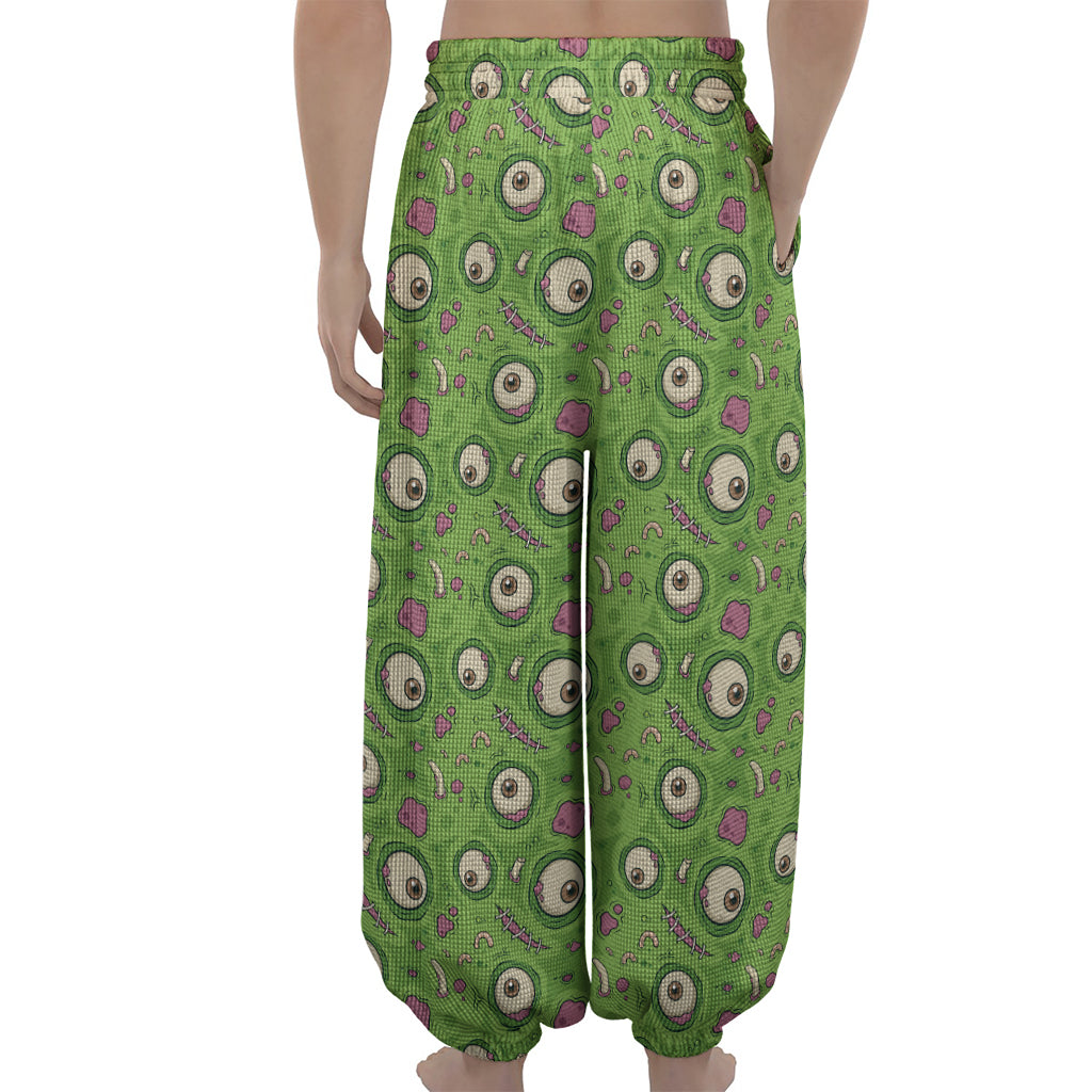 Green Zombie Pattern Print Lantern Pants