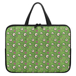 Green Zombie Pattern Print Laptop Sleeve With Handle