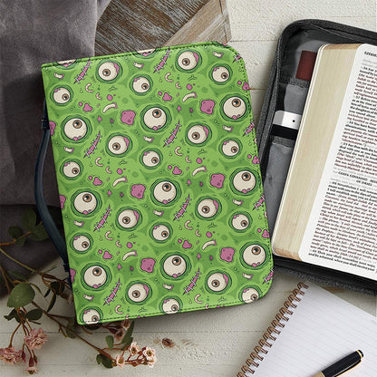 Green Zombie Pattern Print Leather Bible Cover