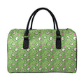 Green Zombie Pattern Print Leather Duffel Bag