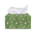 Green Zombie Pattern Print Leather Tissue Box Cover