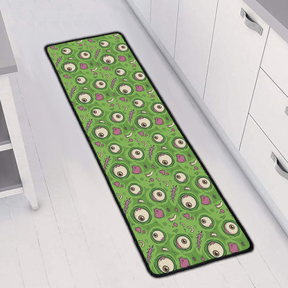 Green Zombie Pattern Print Long Kitchen Mat