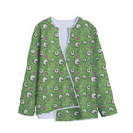 Green Zombie Pattern Print Long Sleeve Short Coat