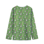 Green Zombie Pattern Print Long Sleeve Short Coat