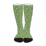 Green Zombie Pattern Print Long Socks