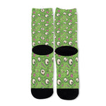 Green Zombie Pattern Print Long Socks
