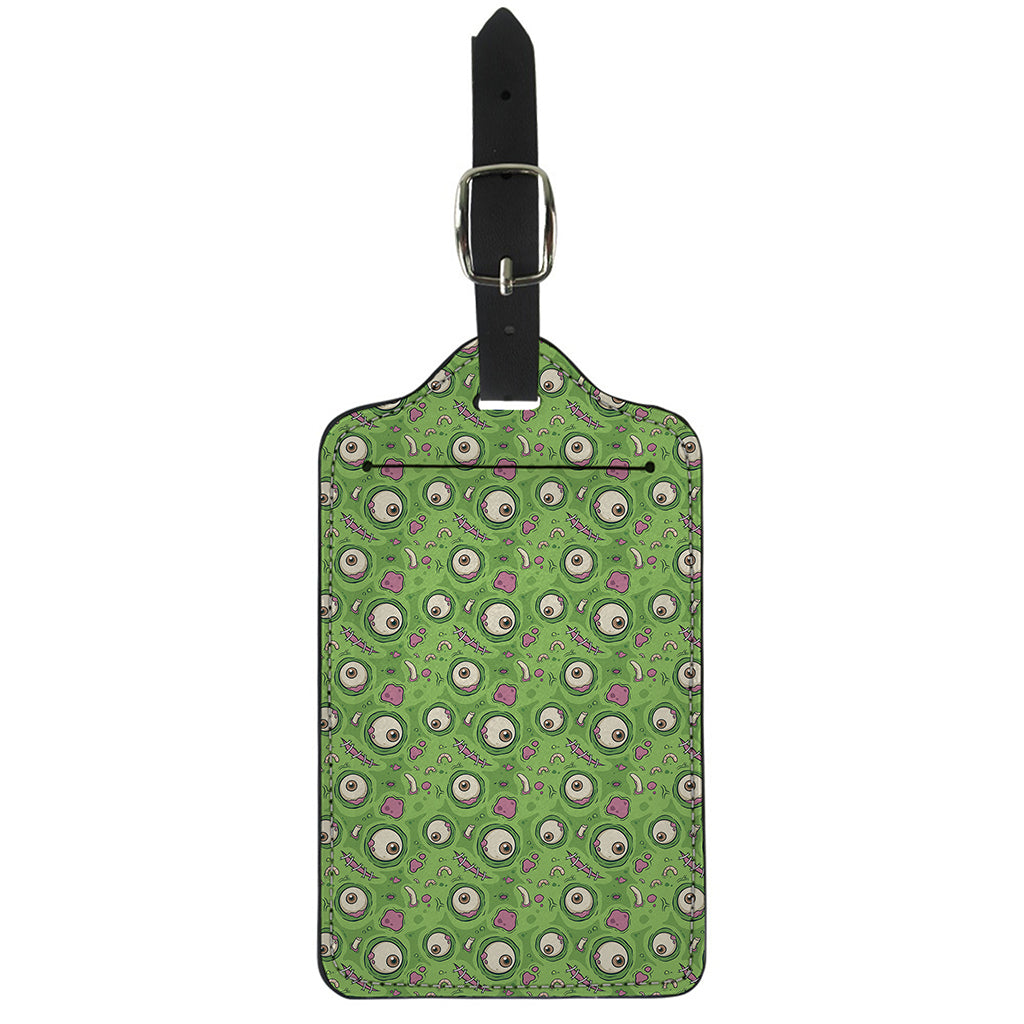 Green Zombie Pattern Print Luggage Tag