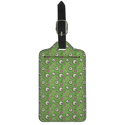 Green Zombie Pattern Print Luggage Tag
