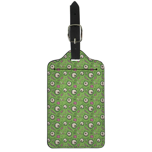 Green Zombie Pattern Print Luggage Tag