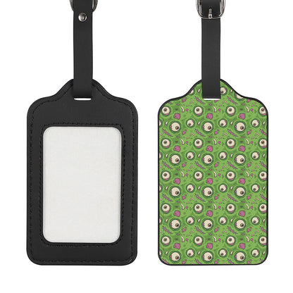 Green Zombie Pattern Print Luggage Tag