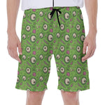 Green Zombie Pattern Print Men's Beach Shorts