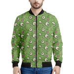 Green Zombie Pattern Print Men's Bomber Jacket