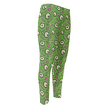Green Zombie Pattern Print Men's Compression Pants