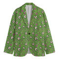 Green Zombie Pattern Print Men's Cotton Blazer