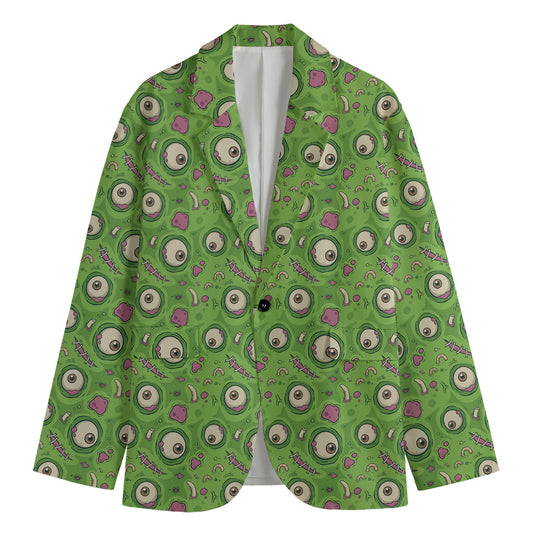 Green Zombie Pattern Print Men's Cotton Blazer