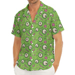 Green Zombie Pattern Print Men's Deep V-Neck Shirt