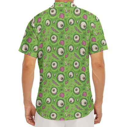 Green Zombie Pattern Print Men's Deep V-Neck Shirt