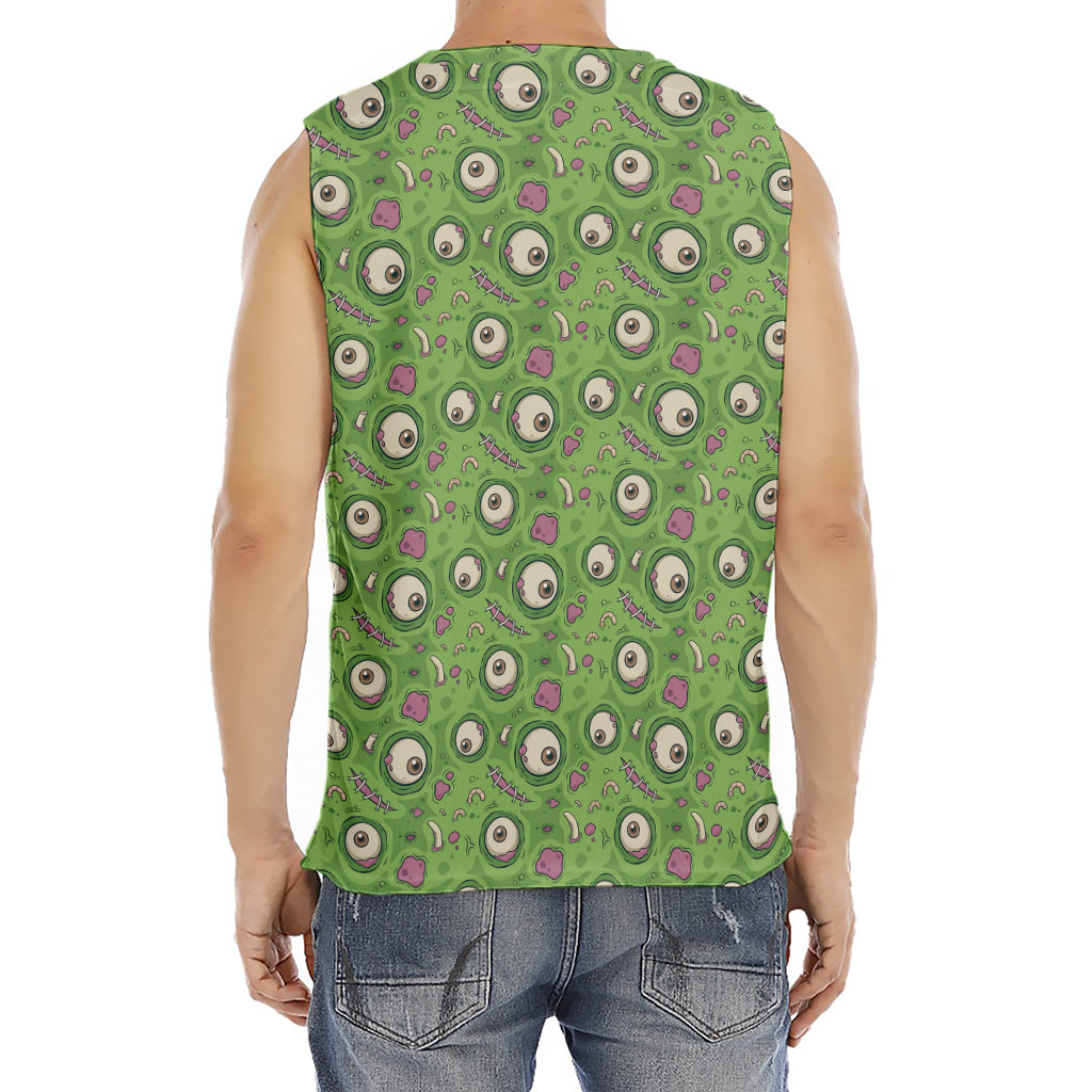 Green Zombie Pattern Print Men's Fitness Tank Top