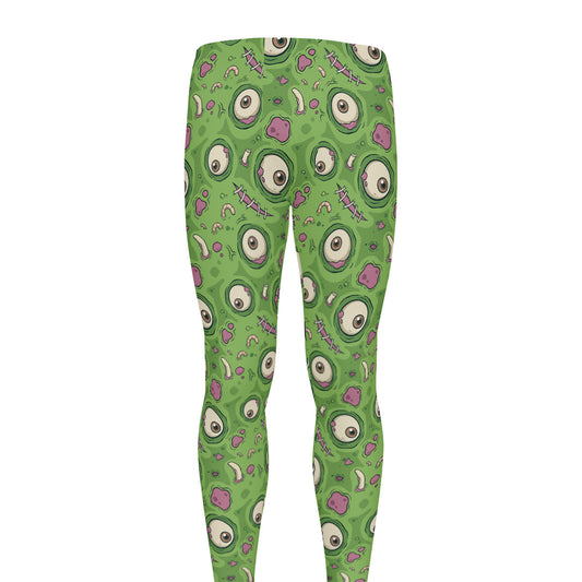 Green Zombie Pattern Print Men's leggings